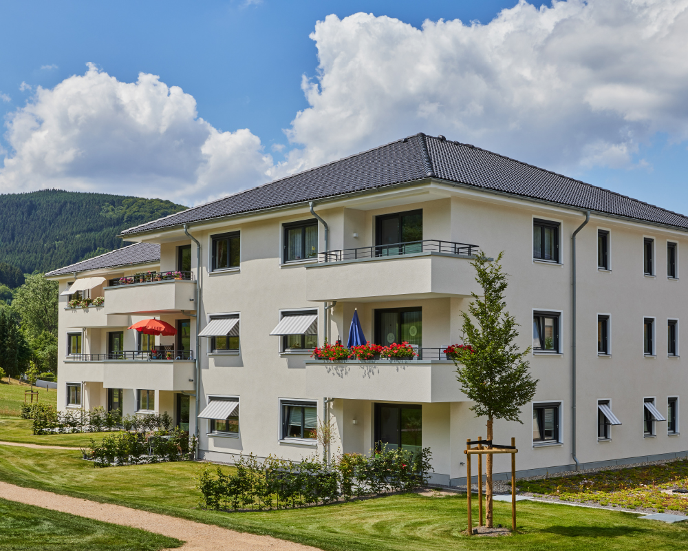 Außenansicht Gebäude Service-Wohnen im WohnGut Saalhausen