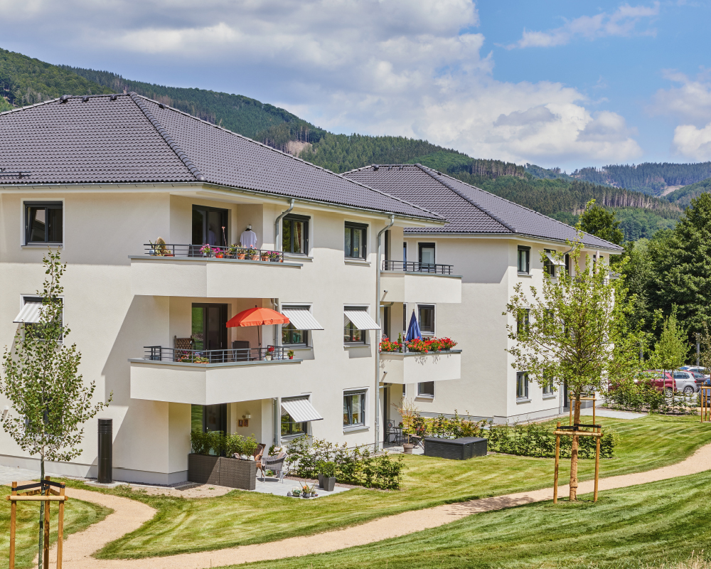 Außenansicht Gebäude Service-Wohnen im WohnGut Saalhausen